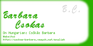 barbara csokas business card